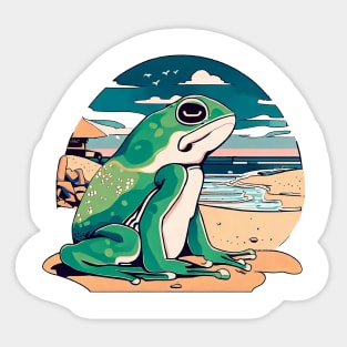 Frog at the beach Sticker